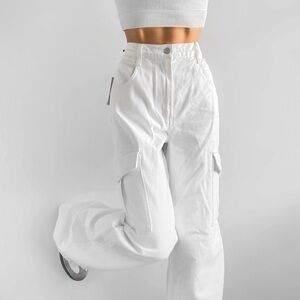 AGOLDE White Denim Cargo Jeans